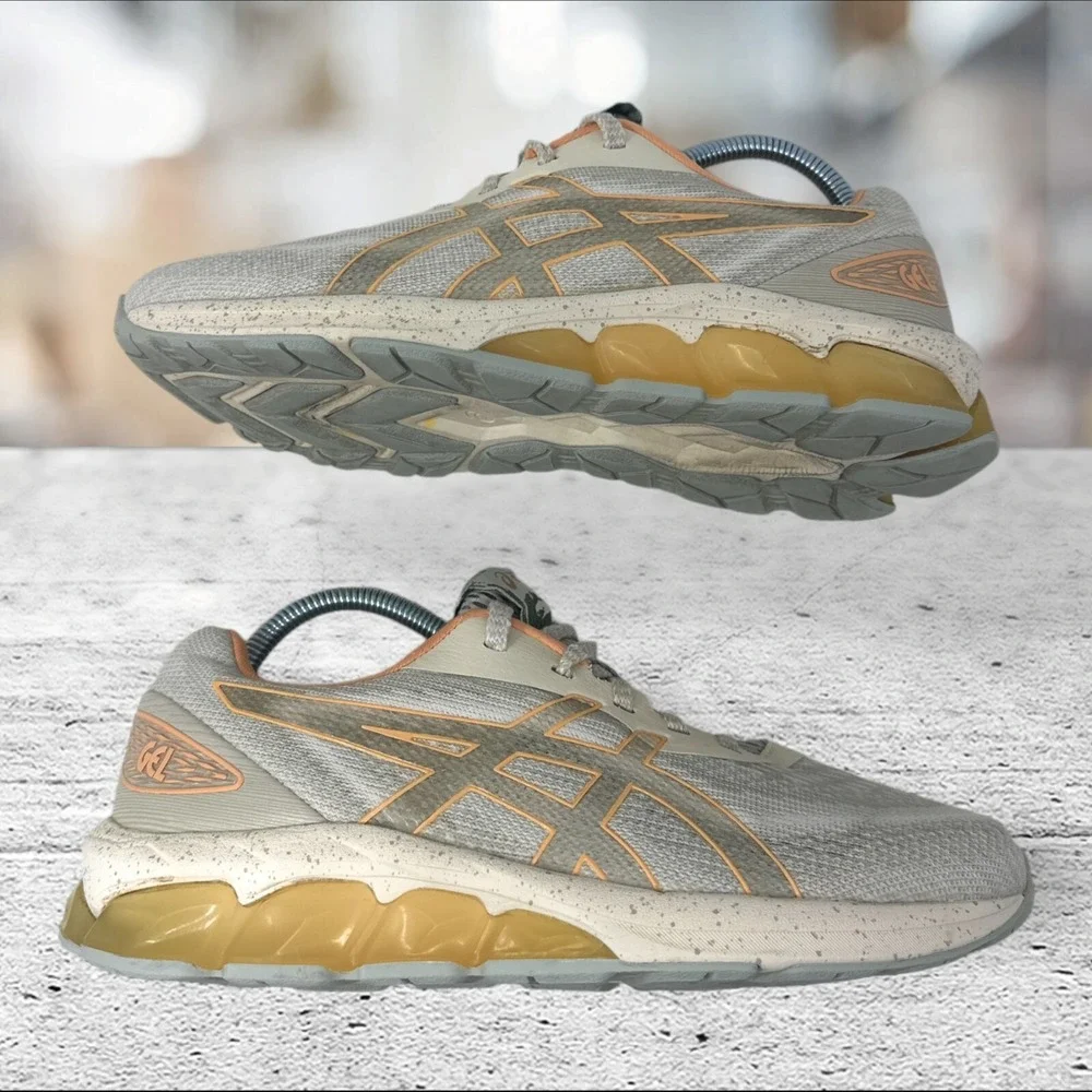 Asics Gel-Quantum 180 Running Shoes Womens 9 Grey Orange 1202A367 Speckled Mid
